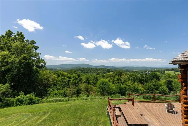a view of a swimming pool with a yard