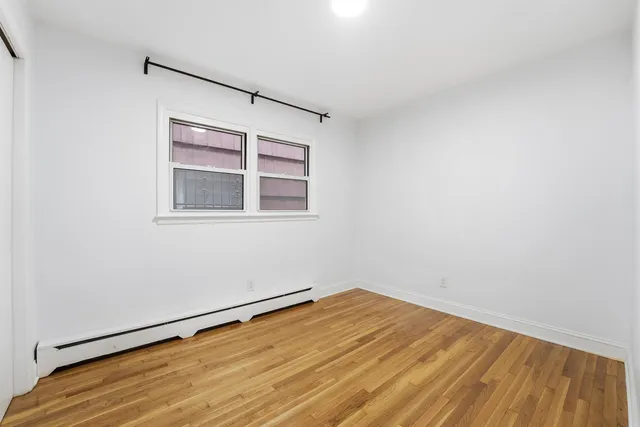 an empty room with a workbench