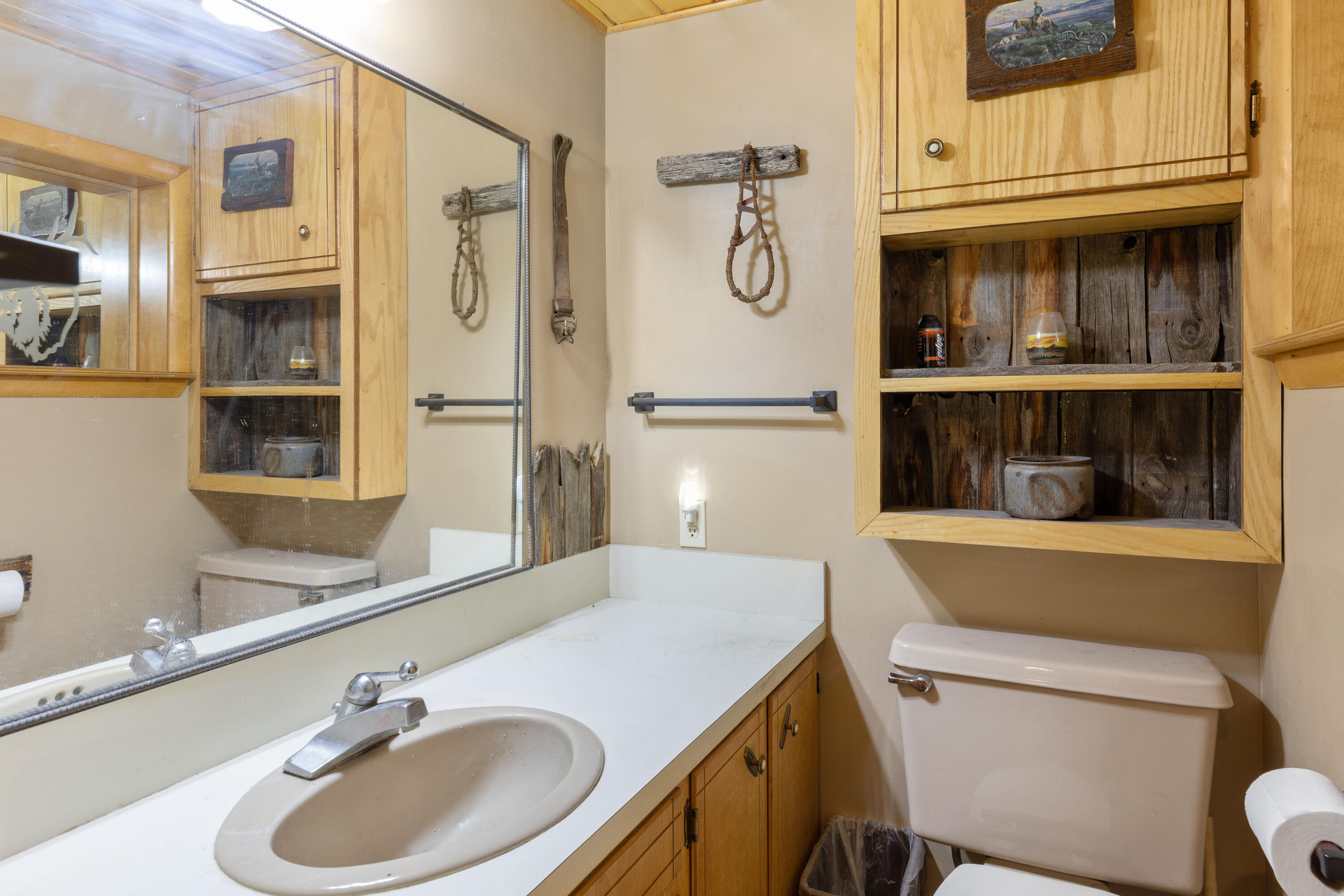 1692 County Road Placerville, CO 81430 - Photo 18 of 36 a bathroom with a sink a toilet and shower