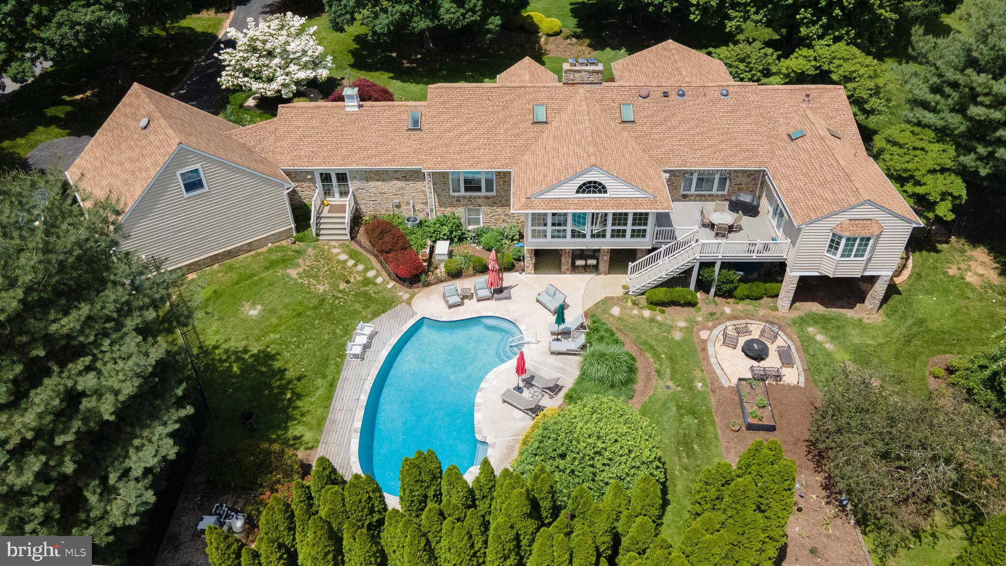 605 St Francis Road Baltimore, MD 21286 - Photo 3 of 56 an aerial view of a house with swimming pool and outdoor seating