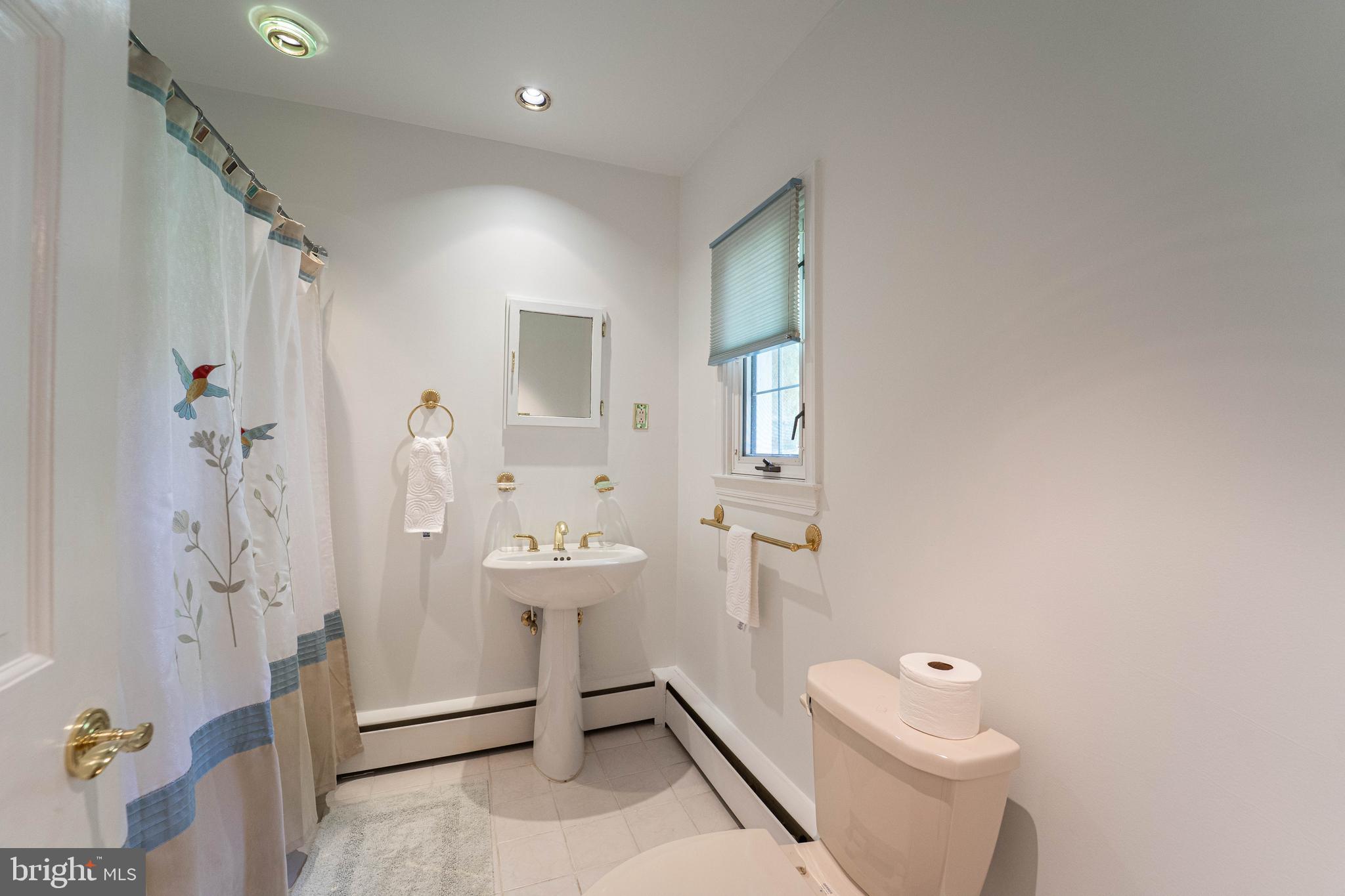 605 St Francis Road Baltimore, MD 21286 - Photo 36 of 56 a bathroom with a toilet sink a mirror and shower