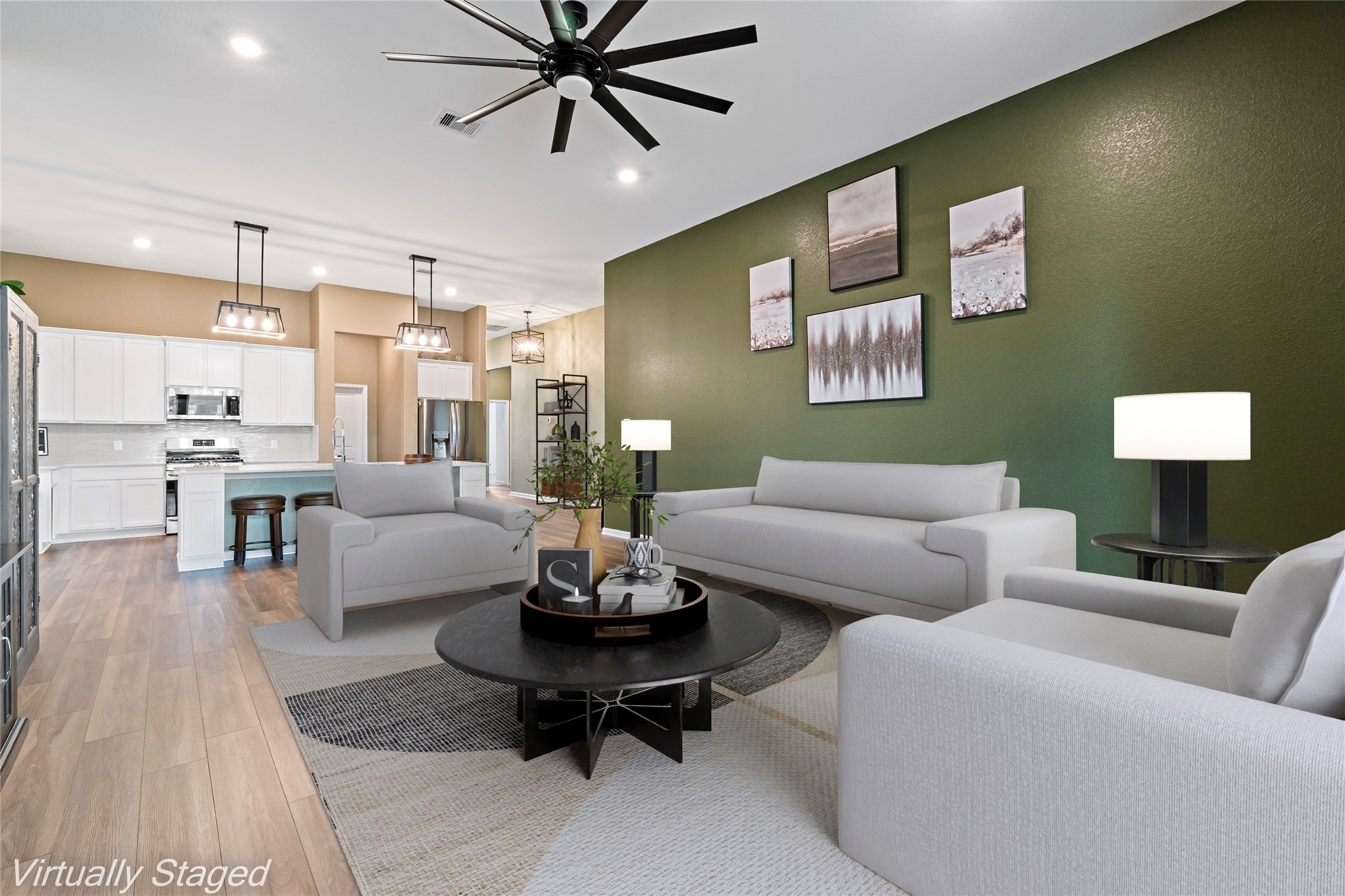 4403 Annandale Lane Rosharon, TX 77583 - Photo 28 of 48 a living room with furniture and a view of kitchen