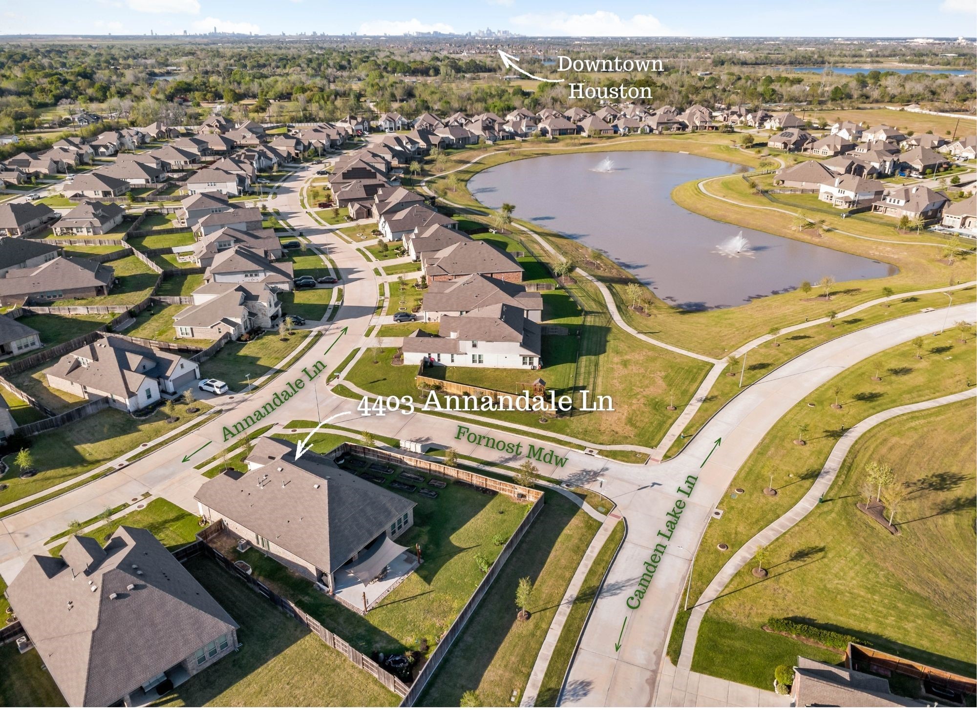 4403 Annandale Lane Rosharon, TX 77583 - Photo 44 of 48 an aerial view of a city