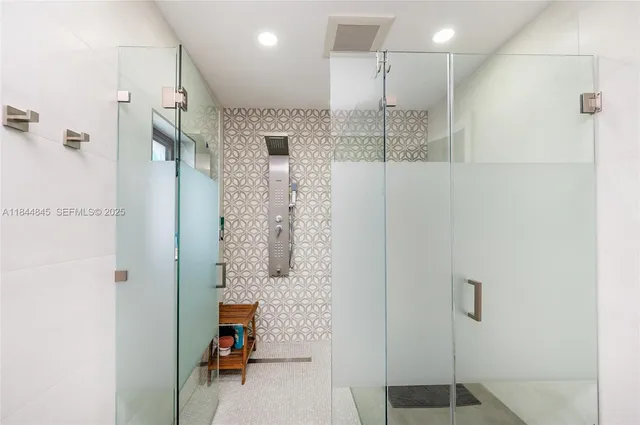 a bathroom with a shower