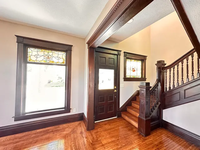 a view of an entryway with a window