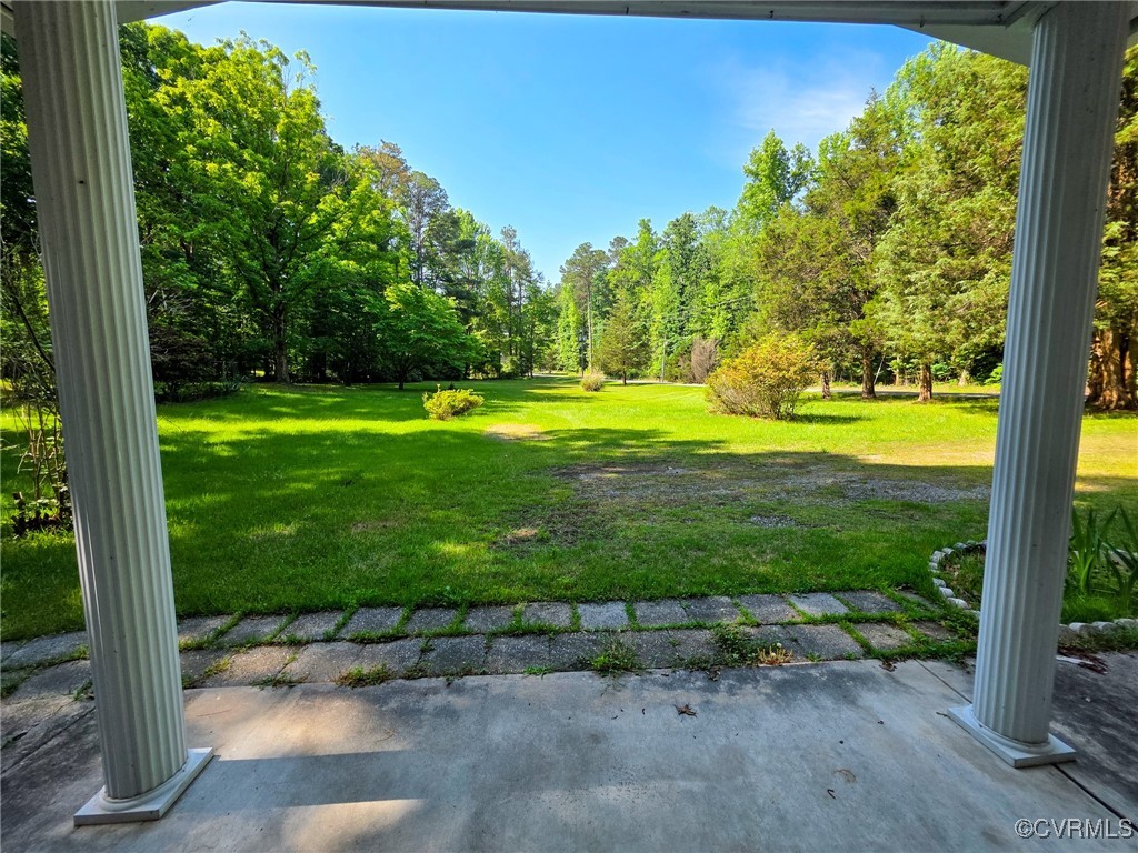 View of grassy yard from kitchen