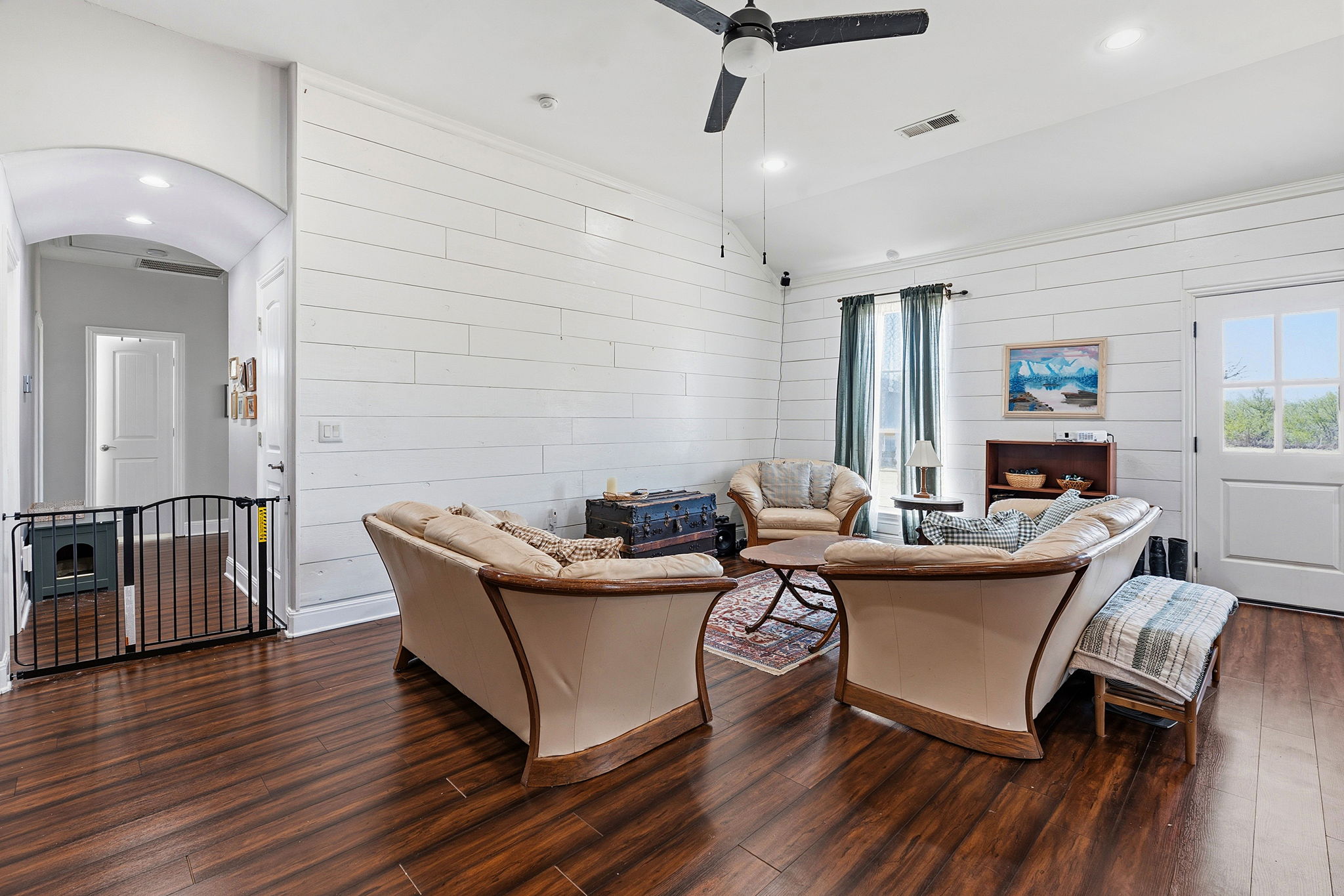 574 Highland Ranch Way Dale, TX 78616 - Photo 6 of 27 a living room with fireplace furniture and a wooden floor