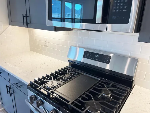 a close up of a stove