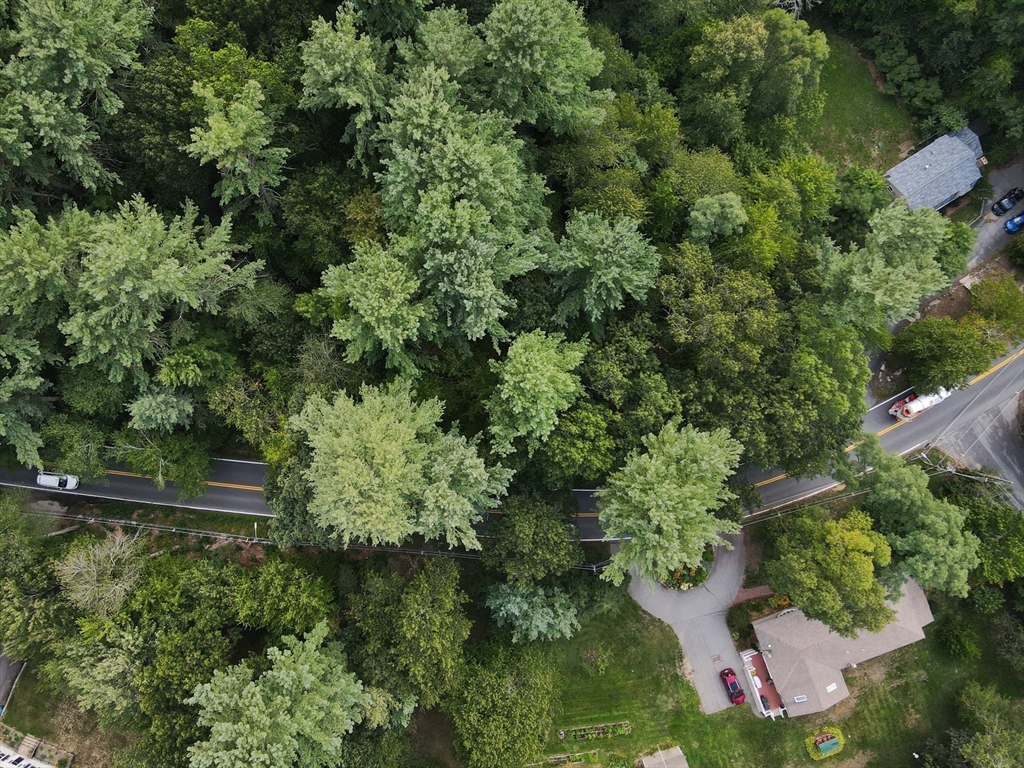 123 Sherburne Avenue Tyngsborough, MA 01879 - Photo 4 of 11 an aerial view of residential house with outdoor space and trees all around