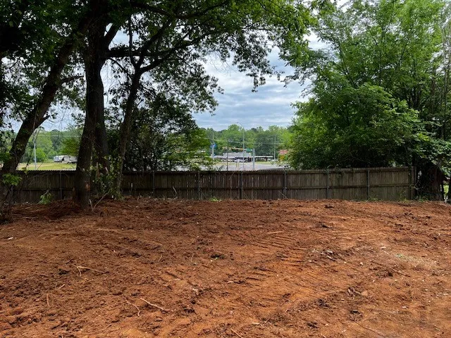 a backyard of a house with lots of green space