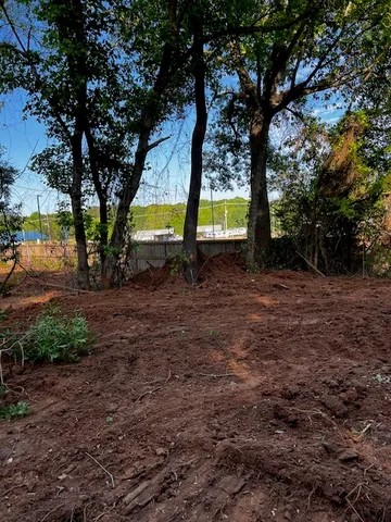 a backyard of a house with lots of green space