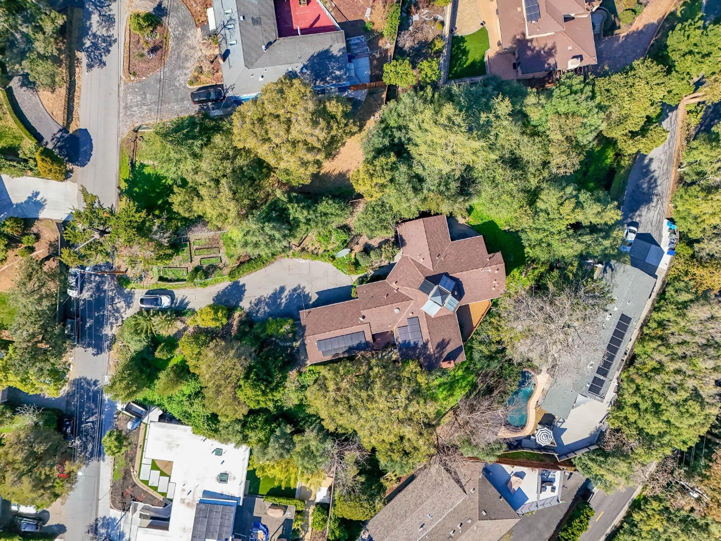 917 Holly Road Belmont, CA 94002 - Photo 74 of 82 an aerial view of a house with a garden
