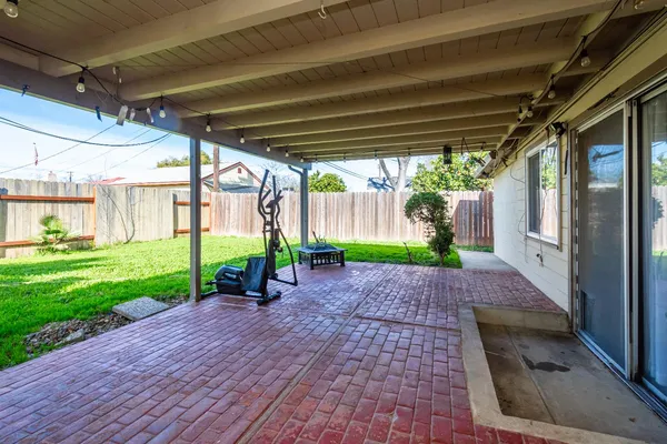 a view of porch with seating space