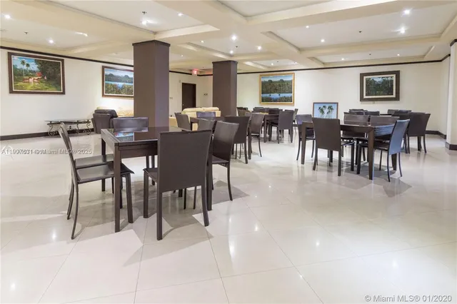a view of a dining area with furniture