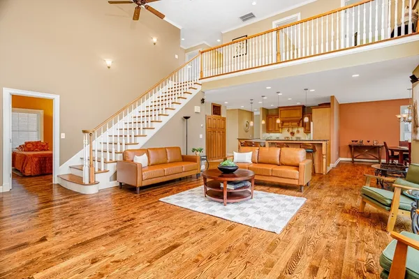 a living room with furniture