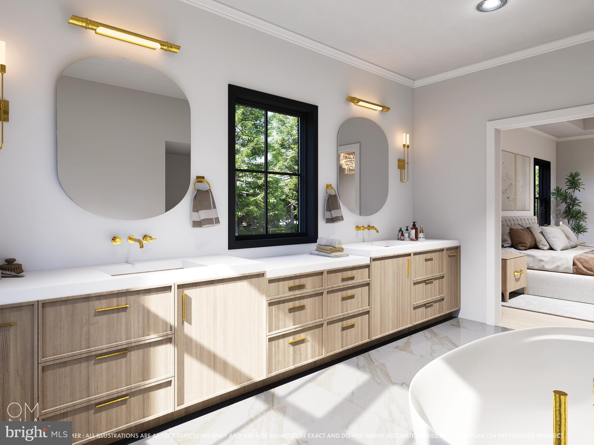 239 South Fairville Road Chadds Ford, PA 19317 - Photo 14 of 18 a bathroom with a double vanity sink and a mirror