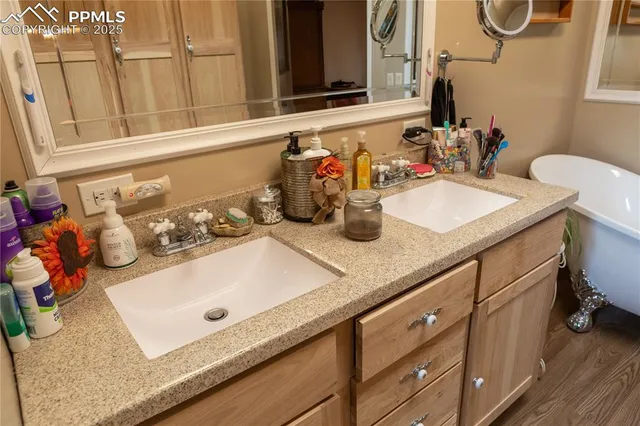 a bathroom with a sink