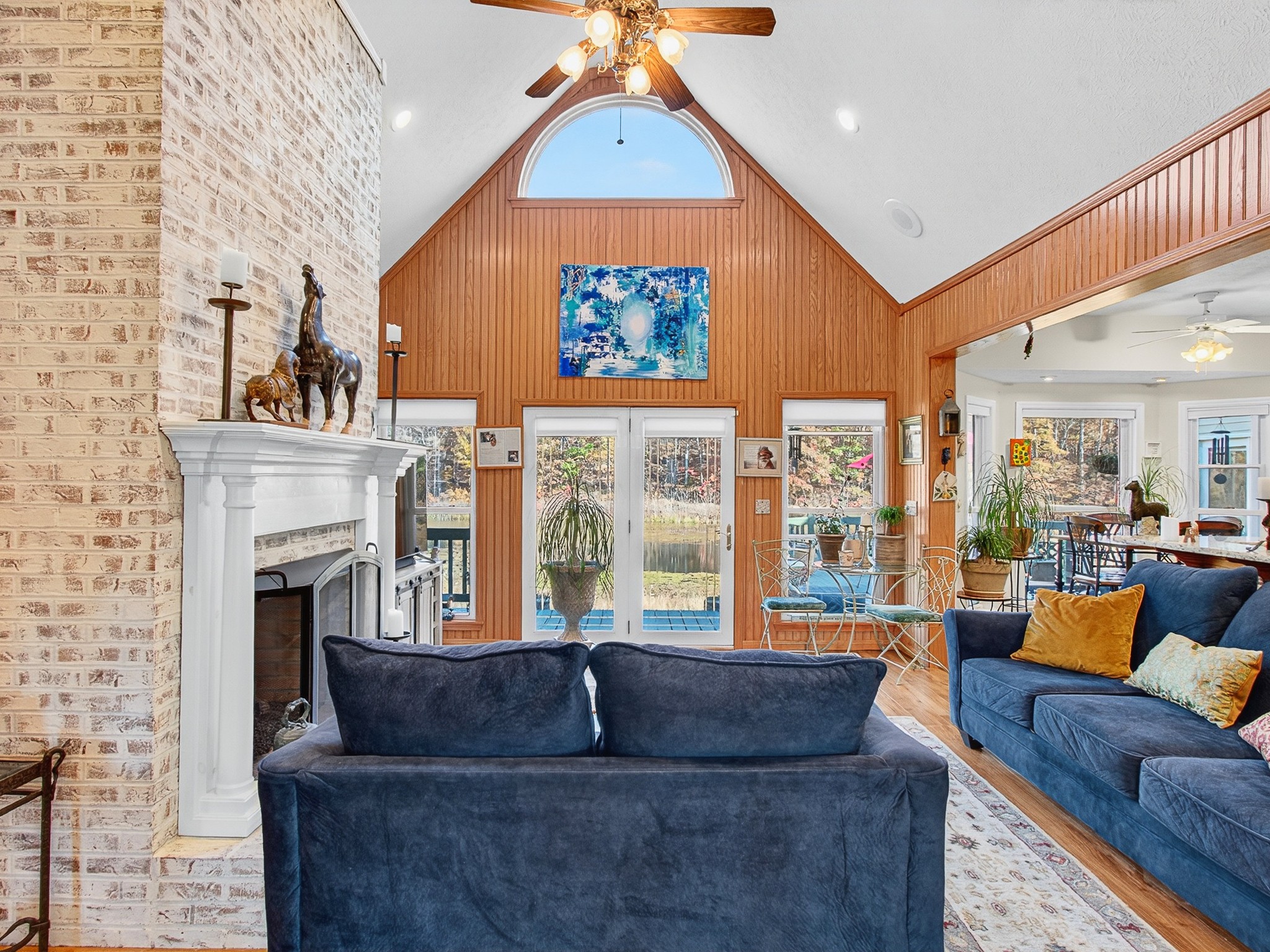 129 Leland Road Summertown, TN 38483 - Photo 32 of 81 a living room with furniture and a fireplace