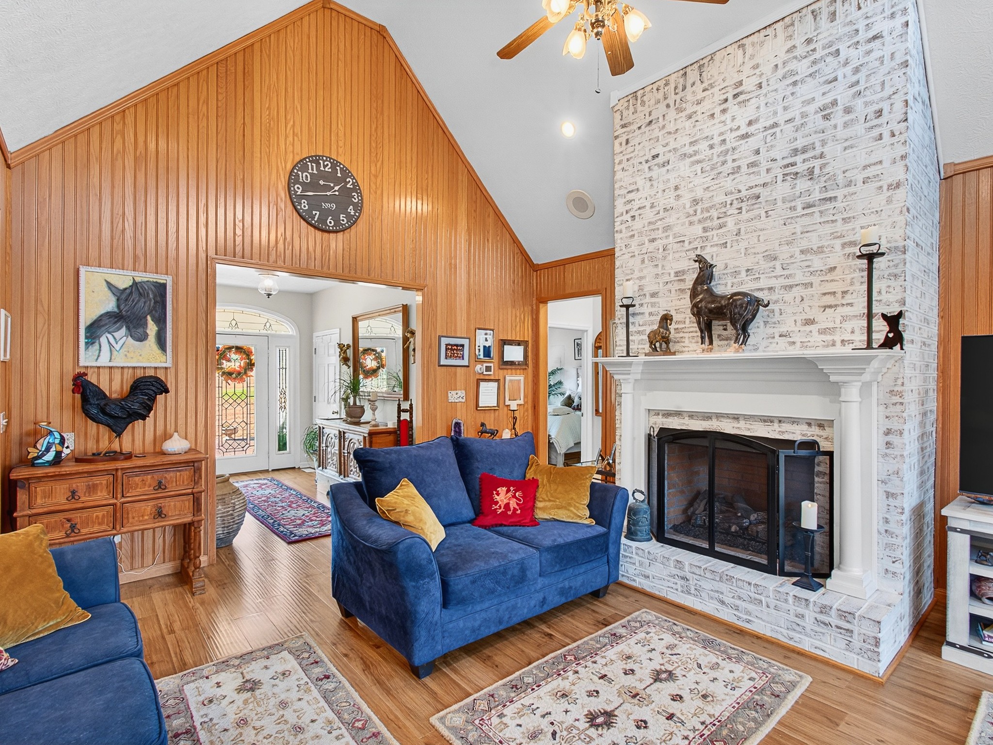 129 Leland Road Summertown, TN 38483 - Photo 34 of 81 a living room with furniture and a fireplace