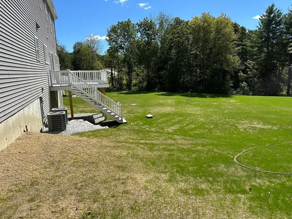 a view of a playground with a slide
