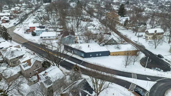 an aerial view of multiple house