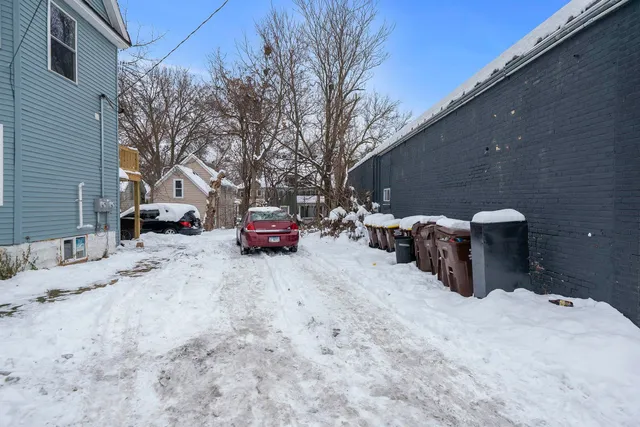 a view of a backyard of a house