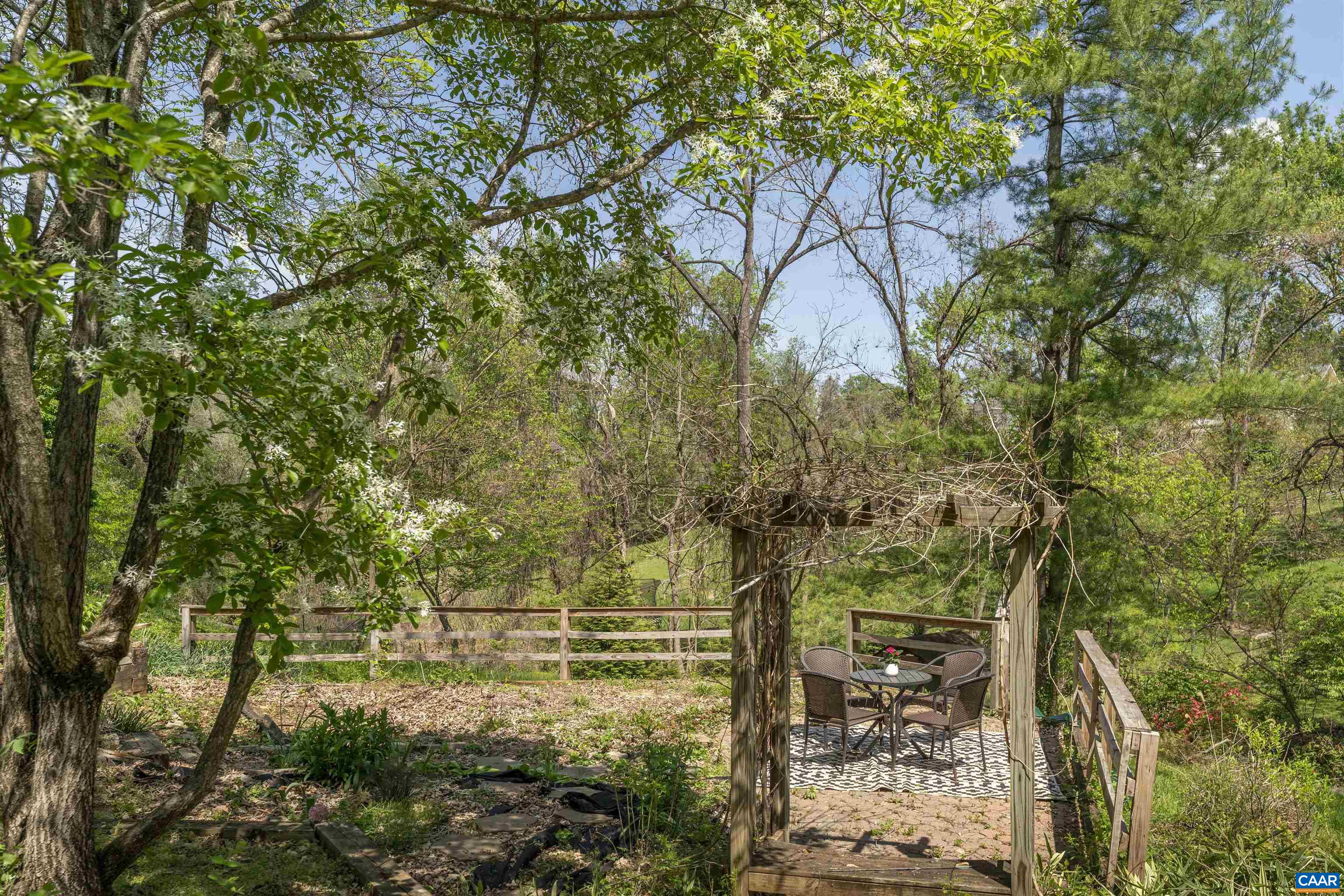 738 Lexington Avenue Charlottesville, VA 22902 - Photo 30 of 34 a backyard of a building with lots of green space and fog