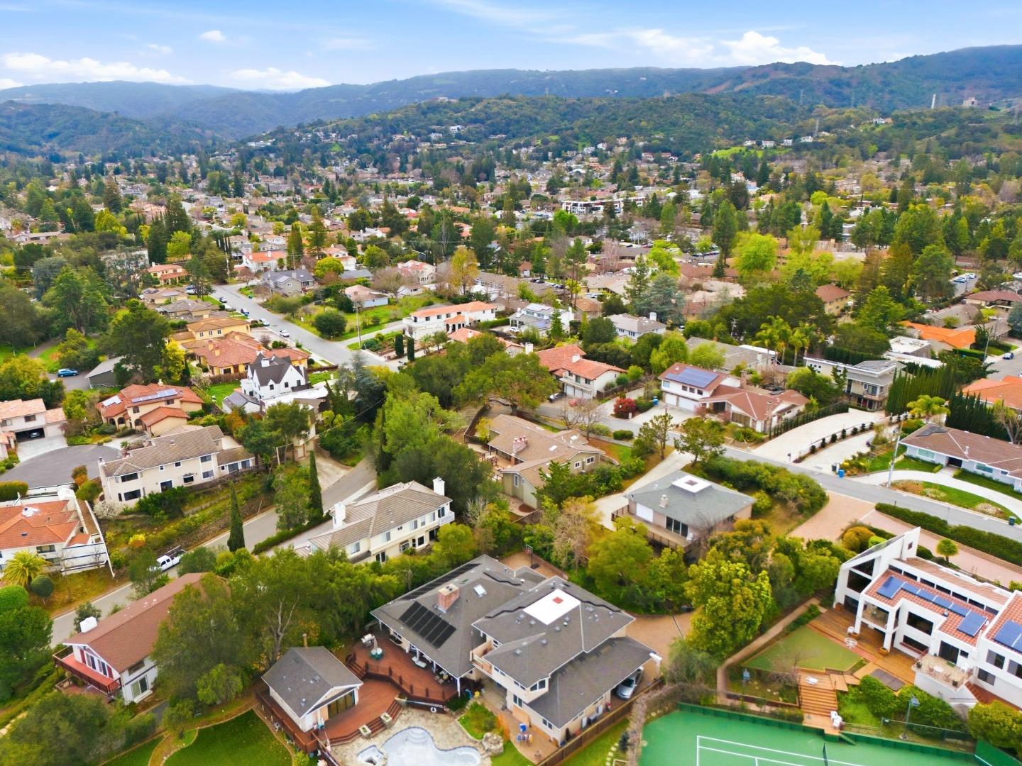 10140 Hillcrest Road Cupertino, CA 95014 - Photo 38 of 39 an aerial view of residential houses with outdoor space