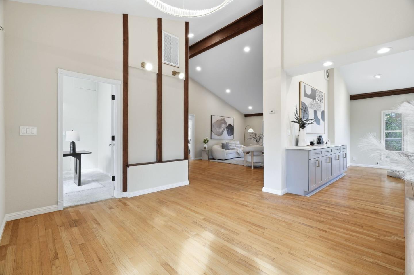 10140 Hillcrest Road Cupertino, CA 95014 - Photo 6 of 39 a view of kitchen and hall with wooden floor