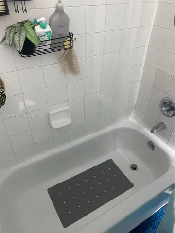 a bathroom with a tub