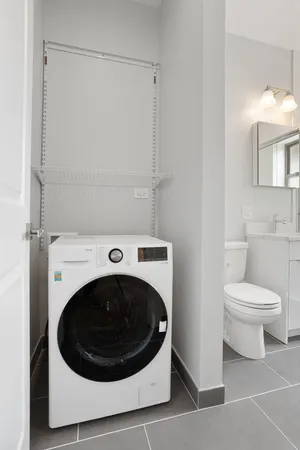 a utility room with a washer and dryer
