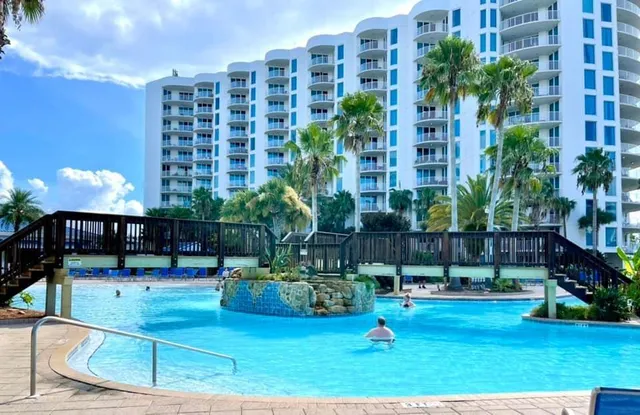 a front view of building and yard