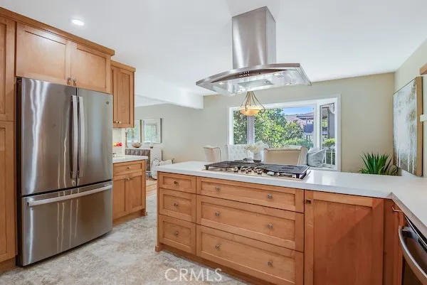 a bedroom with double bed and a painting on the wall