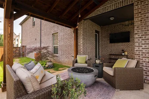 a outdoor living space with furniture