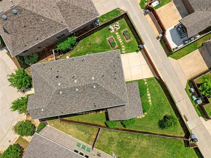 an aerial view of a house having outdoor space