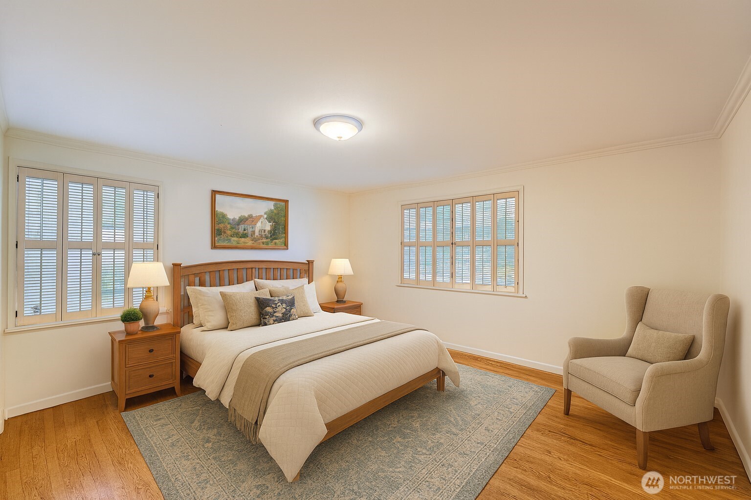 3706 84th Avenue Southeast Mercer Island, WA 98040 - Photo 17 of 38 a bedroom with a bed and a couch