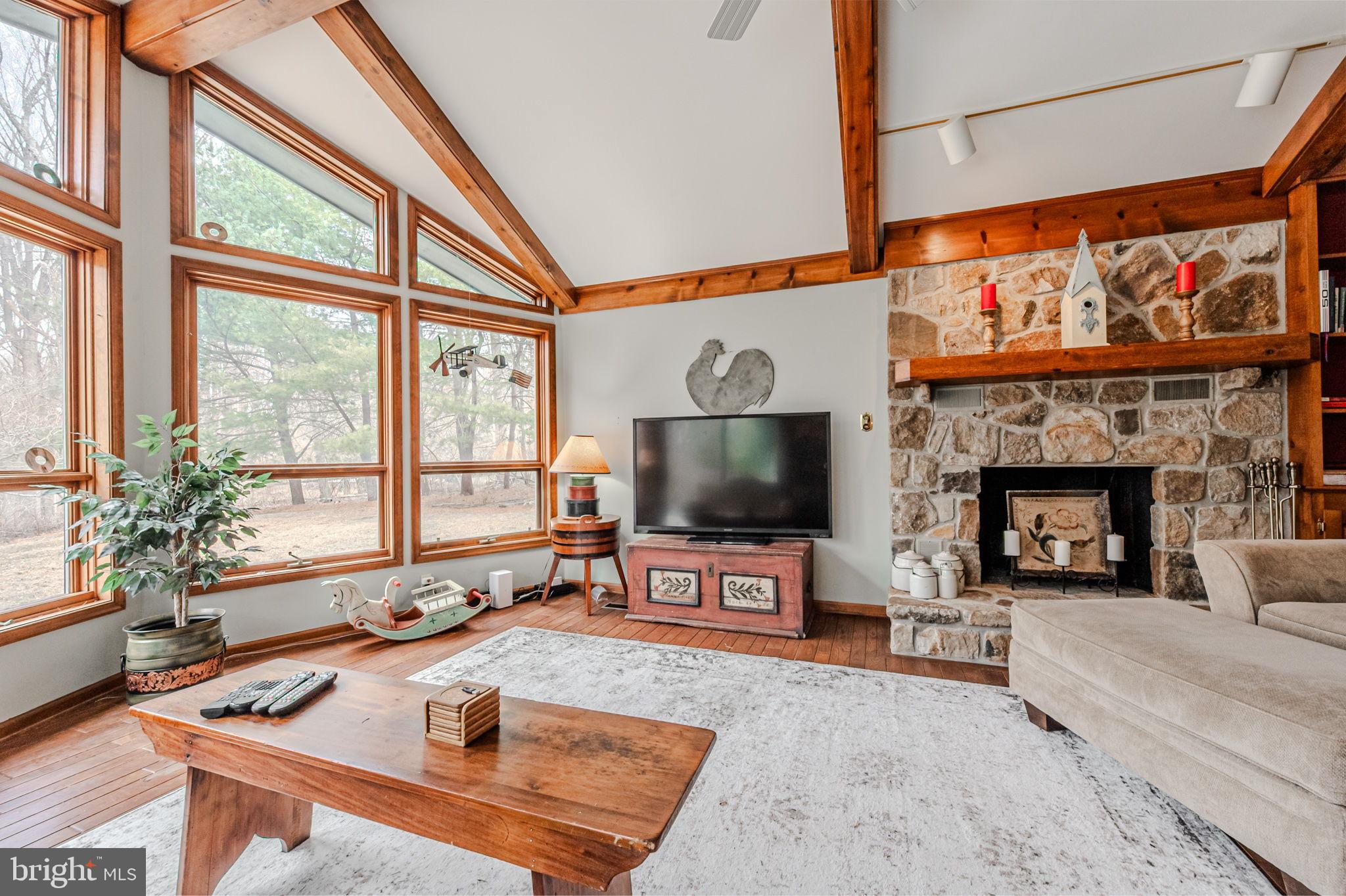 53 Bullock Road Chadds Ford, PA 19317 - Photo 11 of 65 a living room with furniture a flat screen tv and a fireplace