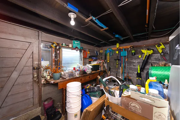 a view of a storage room with a lot of stuff