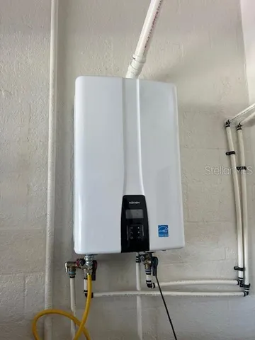 a view of backyard of house