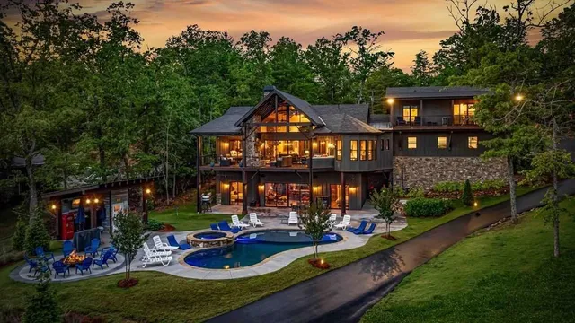 a view of a house with garden