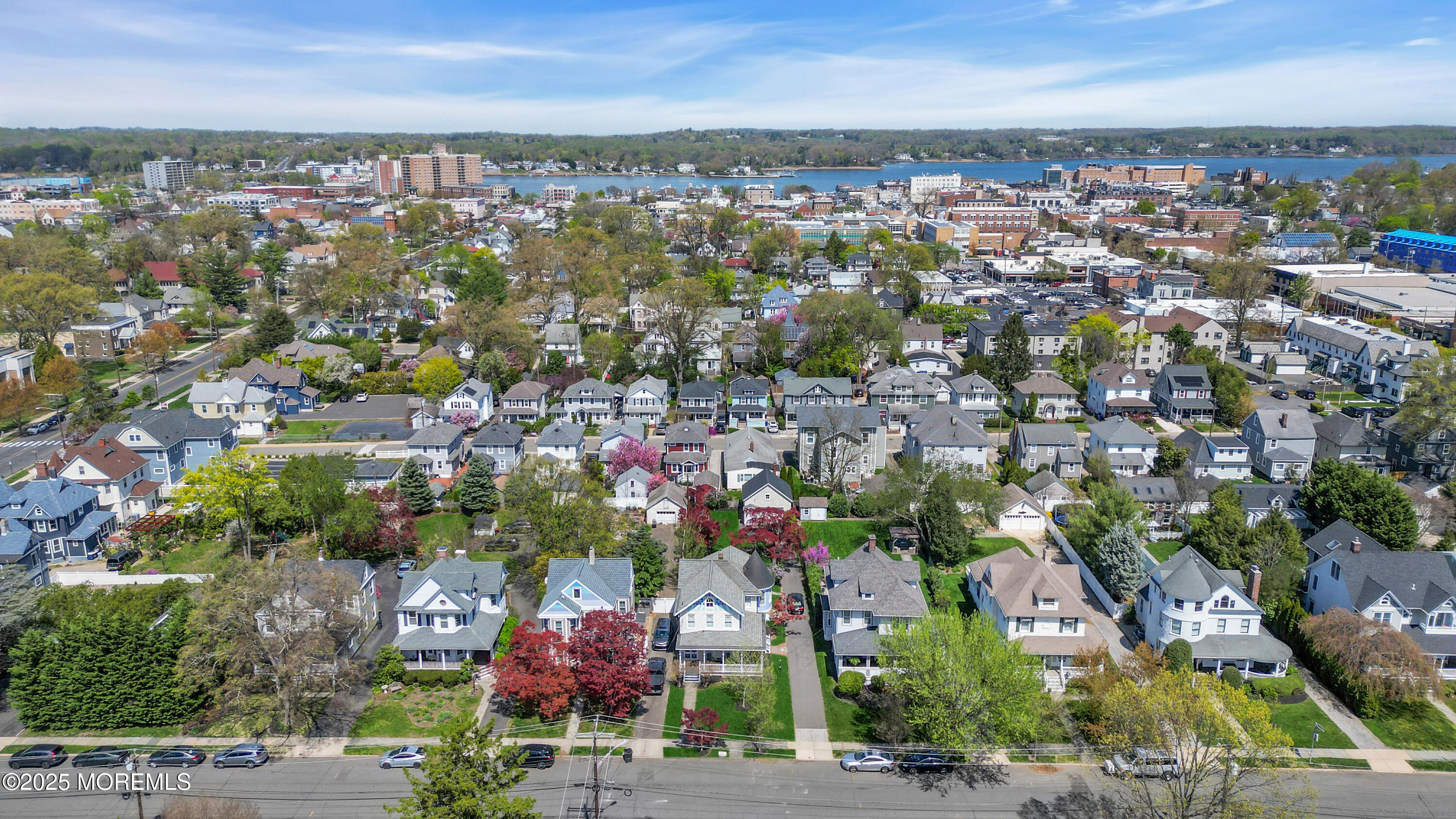 44 Irving Place Red Bank, NJ 07701 - Photo 8 of 74 an aerial view of a city with lots of residential buildings
