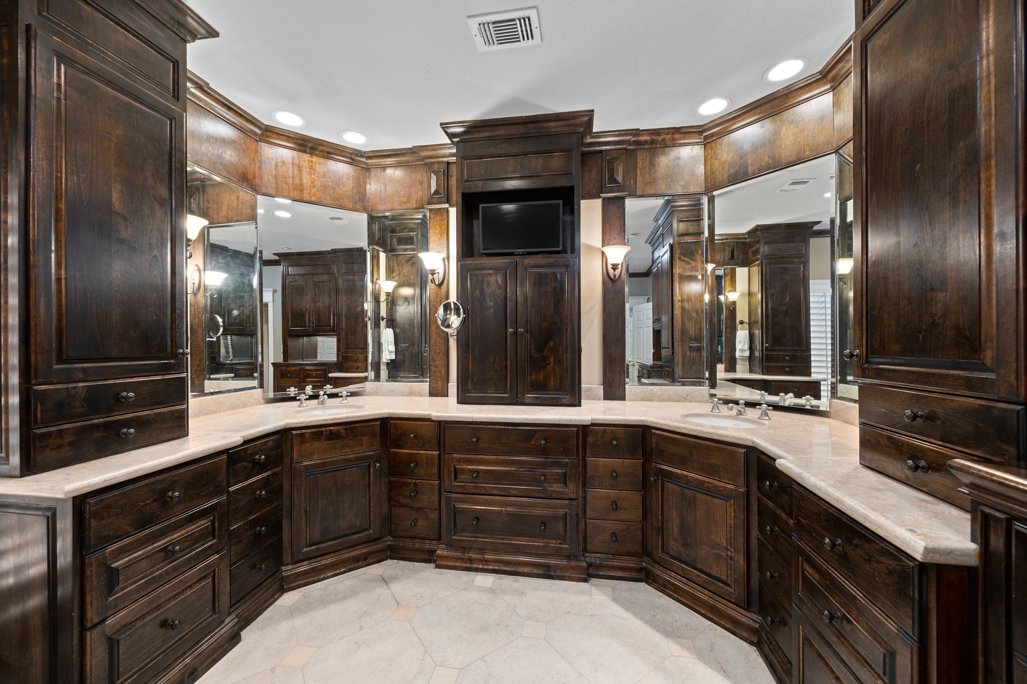 8807 Chelmsford Lane Spring, TX 77379 - Photo 28 of 50 The massive vanity offers separate sinks and unbelievable built in storage options.