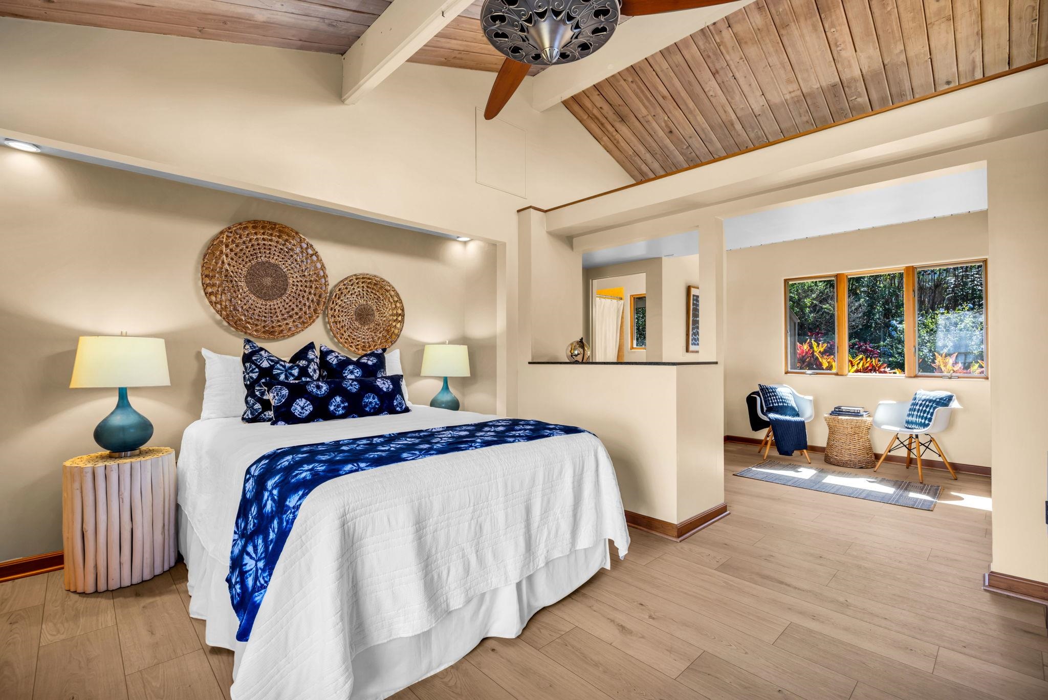 50 Poha Place Makawao, HI 96768 - Photo 29 of 50 a bedroom with bed and wooden floor