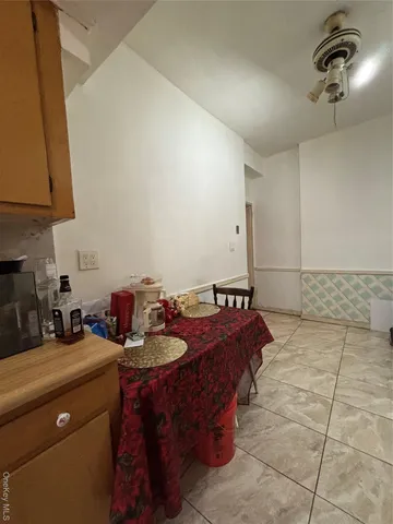 a view of hallway with a mirror