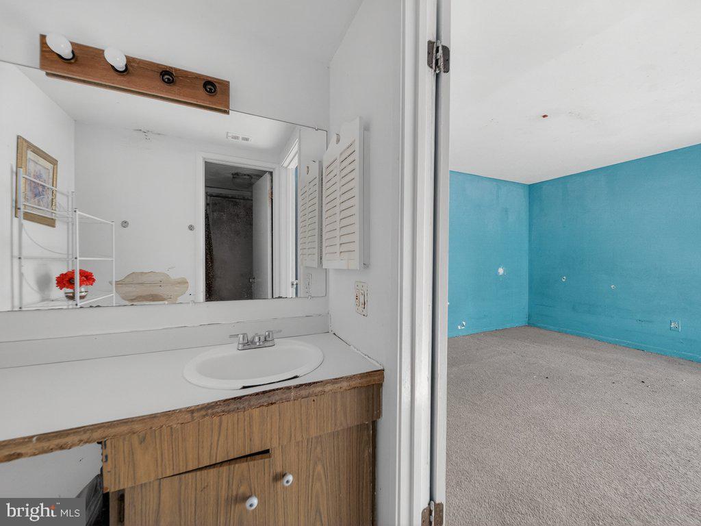 9635 White Acre Road, Unit B2 Columbia, MD 21045 - Photo 24 of 31 a bathroom with a sink vanity and a mirror