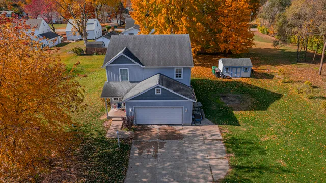 a house view with a garden space