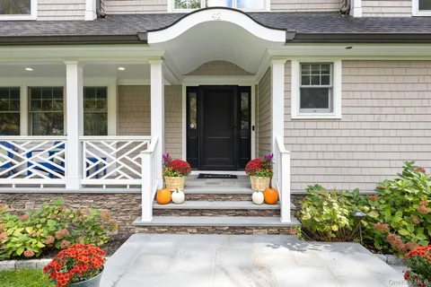 a front view of a house with entryway
