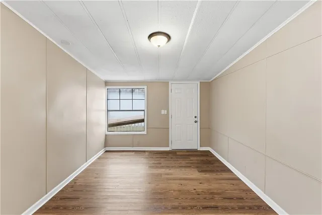 a view of livingroom with wooden floor