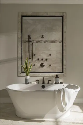 a bathroom with a shower