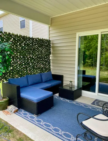 a outdoor living space with furniture